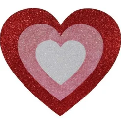 Wall Decor^Craig Bachman Red, Pink, And White Glittered Heart