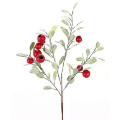 Floral^Direct Export Co. Red Pod Leaf Frosted Pick