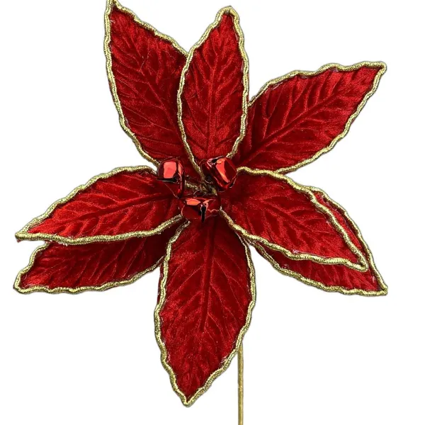 Picks^Liberty Floral Red Poinsettia Pick