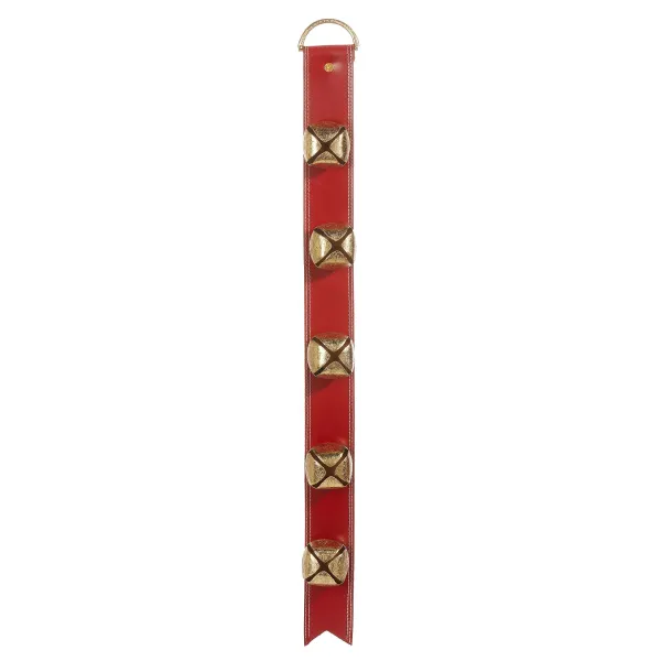 Wall Decor^RAZ Red Sleigh Bell Door Hanger, 32"