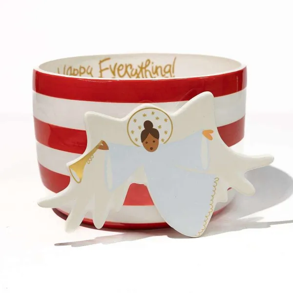 Kitchen & Dining^Happy Everything Red Stripe Big Bowl By !