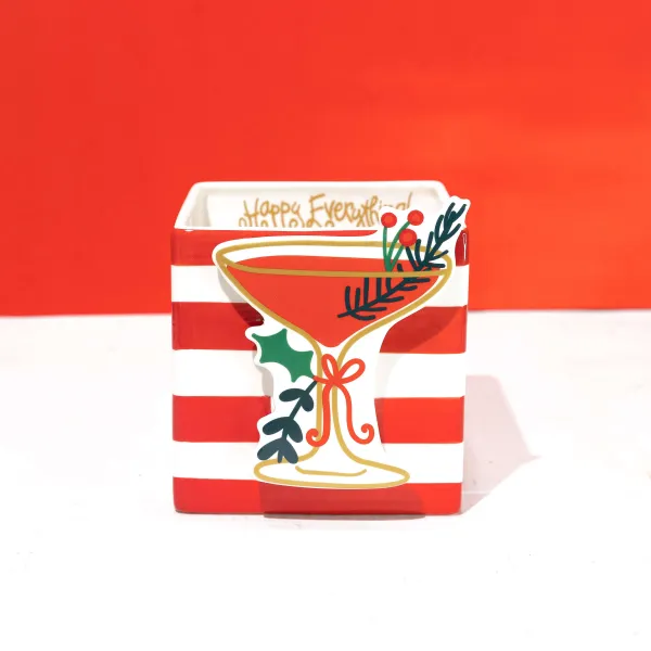 Kitchen & Dining^Happy Everything Red Stripe Medium Nest Cube By !