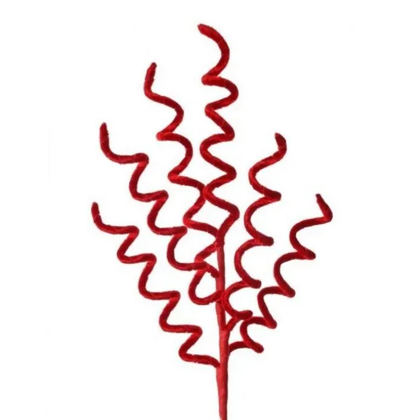 Floral^Regency Red Velvet Corkscrew Spray