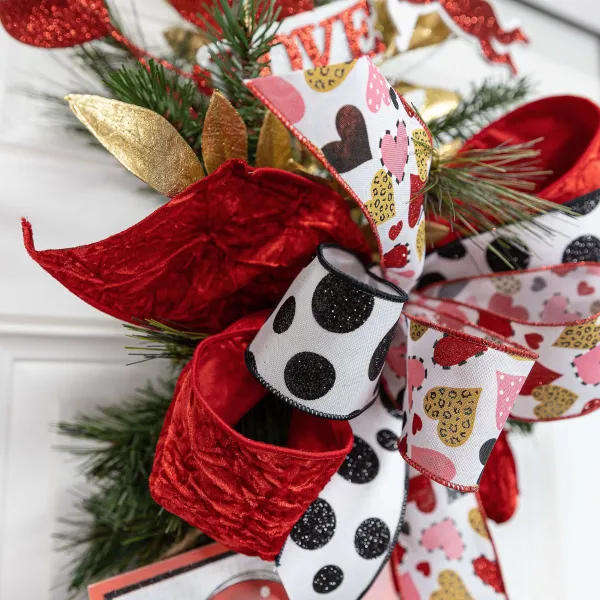 Ribbon^Farrisilk Red Velvet Crush Ribbon 4"X10Yd