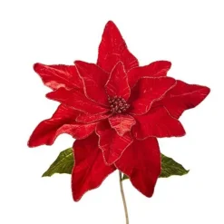 Stems^RAZ Red Velvet Poinsettia Stem
