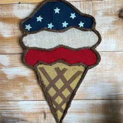 Wall Decor^Liberty Floral Red, White And Blue Ice Cream Burlee