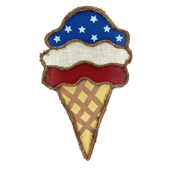 Door Decor^Liberty Floral Red, White And Blue Ice Cream Burlee