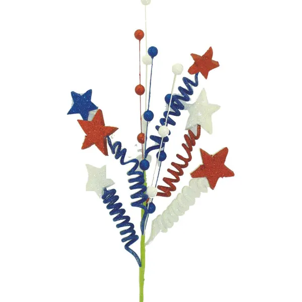 Sprays^Liberty Floral Red, White And Blue Star Ball & Twist Spray