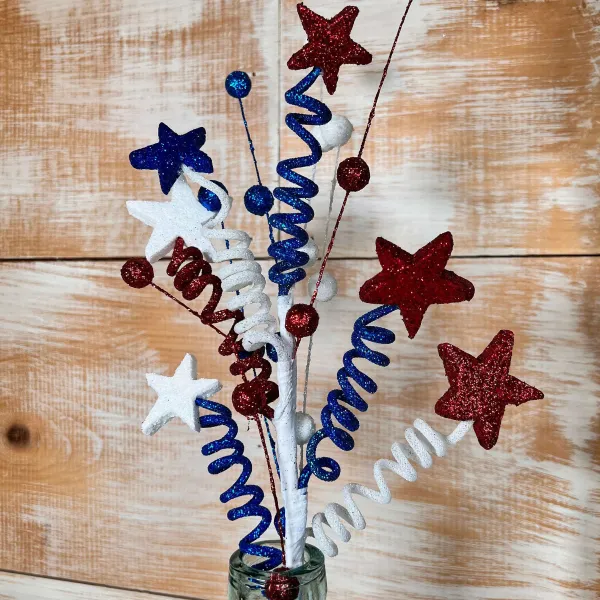 Sprays^Liberty Floral Red, White And Blue Star Ball & Twist Spray