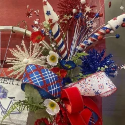 Floral^Liberty Floral Red, White, Blue Glitter Pom Spray