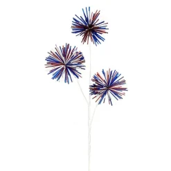 Floral^Liberty Floral Red, White, Blue Pom-Pom Spray