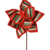 Stems^Regency Red With Stripes Poinsettia Stem