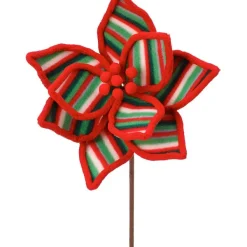 Stems^Regency Red With Stripes Poinsettia Stem