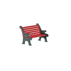 Focal Points^Department 56 Red Wrought Iron Park Bench Dept. 56 Village