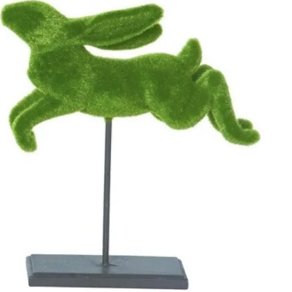 Home Accents^Transpac Resin Flocked Jumping Bunny
