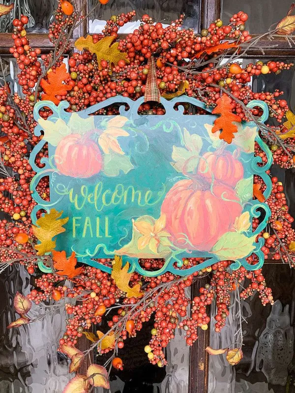Wall Decor^The Round Top Collection Reversible Fall And Trick Or Treat Sign