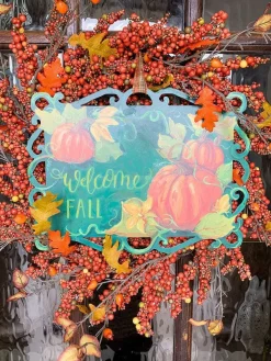 Hanging Decor^The Round Top Collection Reversible Fall And Trick Or Treat Sign