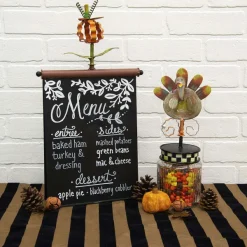 Table Decor^The Round Top Collection Ribbon Pumpkin Finial