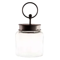 Table Decor^The Round Top Collection Round Glass Jar With Black Lid