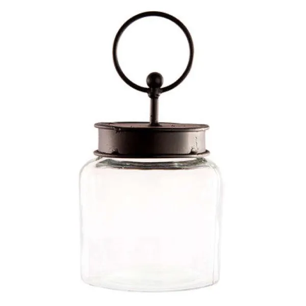 Table Decor^The Round Top Collection Round Glass Jar With Black Lid