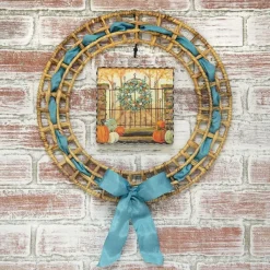 Table Decor^The Round Top Collection Round Wicker Wreath Art Display