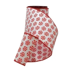 Ribbon^D. Stevens Satin Glitter Peppermint Ribbon, 4" X 10Yd