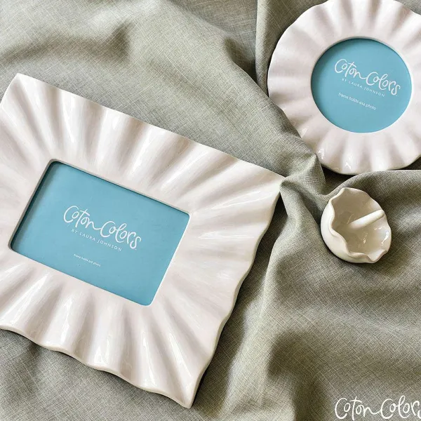 Table Decor^Coton Colors Signature White Ruffle Frame By