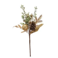 Picks^Creative Coop Silver And Gold Ball Ornament Greenery Pick