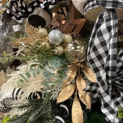 Floral^Creative Coop Silver And Gold Ball Ornament Greenery Pick