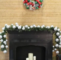 Winter^Farrisilk Silver Ball Garland, 10'