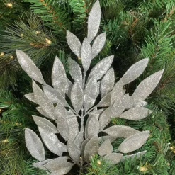 Floral Decor^Direct Export Co. Silver Bay Leaf Glitter Spray