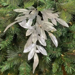 Floral^Regency Silver Clustered Bay Leaf Spray