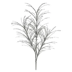Floral^Regency Silver Glitter Sequin Pampas Grass Spray, 34"