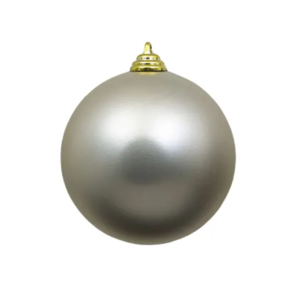 Happy New Year^Farrisilk Silver Matte Ball Ornament, 6"