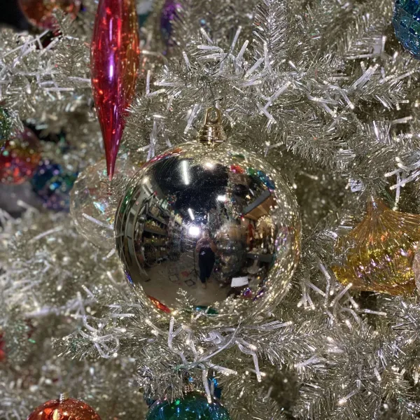Ball Ornaments^Farrisilk Silver Shiny Ball Ornament, 6"