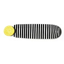 Table Decor^Happy Everything Skinny Oval Black Stripe Mini Entertaining Platter By !