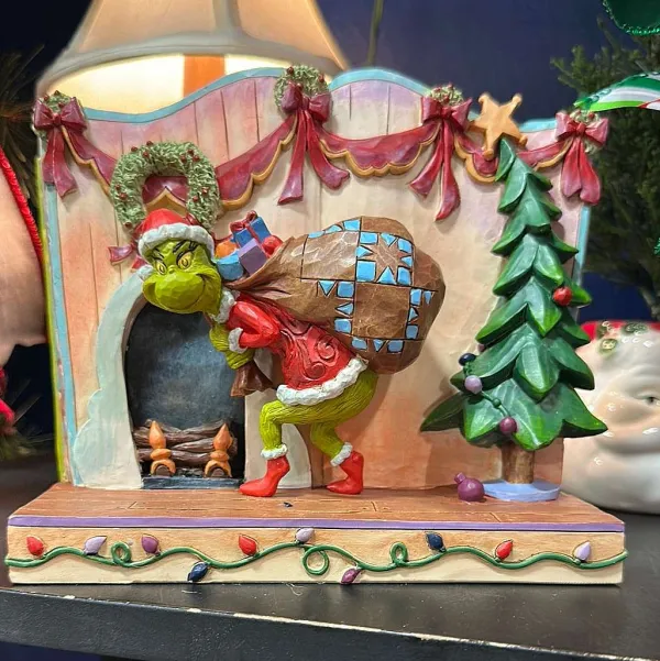 Home Accents^Department 56 Sneaky Grinch Stealing Presents Story, Dept. 56 Village