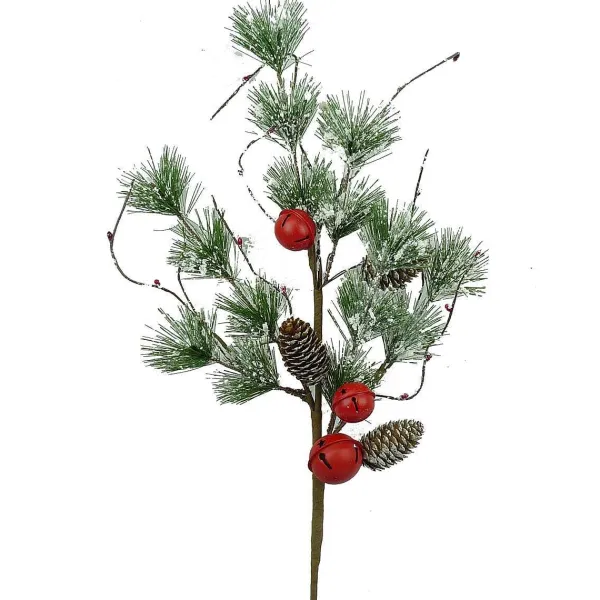 Floral Decor^Liberty Floral Snow Pine Cone Bell Spray 28L