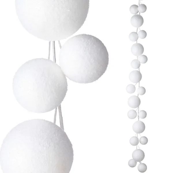 Garlands^RAZ Snowball Ball Garland, 5.5'