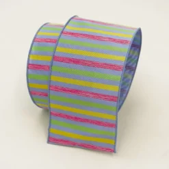 Spring Ribbon^Farrisilk Spring Stripes Pastel Ribbon 2.5"X10Yd