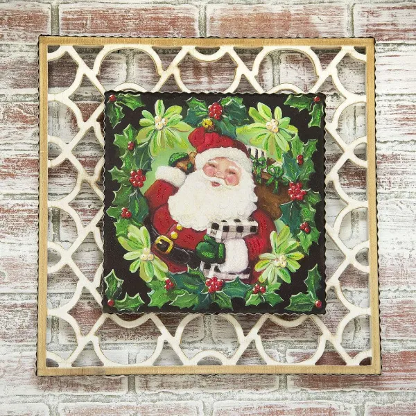 Table Decor^The Round Top Collection Square Lattice Charm Art Display
