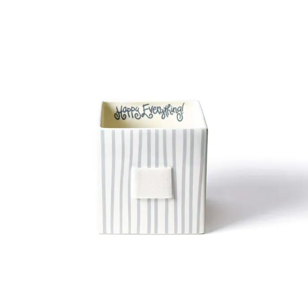 Table Decor^Happy Everything Stone Mini Stripe Medium Nesting Cube By !
