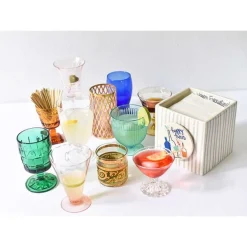 Decorative Containers^Happy Everything Stone Mini Stripe Medium Nesting Cube By !