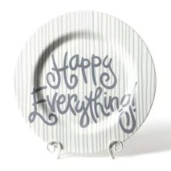 Table Decor^Happy Everything Stone Skinny Stripe Big Round Platter By !