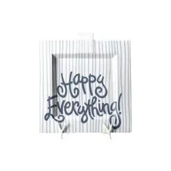 Table Decor^Happy Everything Stone Stripe Square Big Entertaining Platter By !