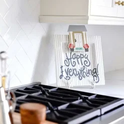 Table Decor^Happy Everything Stone Stripe Square Big Entertaining Platter By !