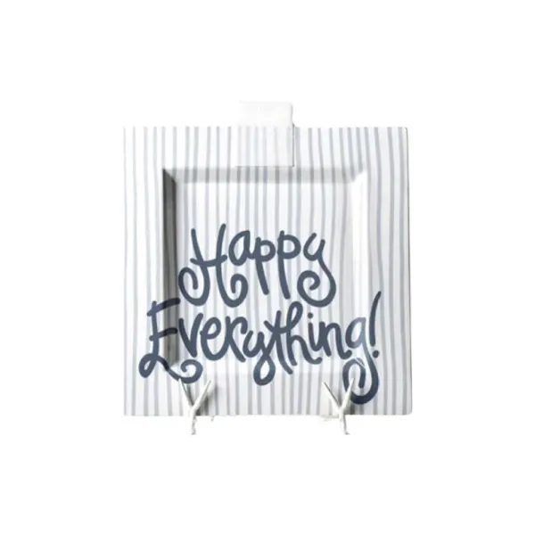 Kitchen & Dining^Happy Everything Stone Stripe Square Big Entertaining Platter By !
