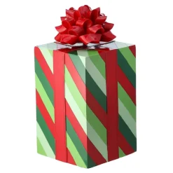 Focal Points^Regency Striped Christmas Package With Bow