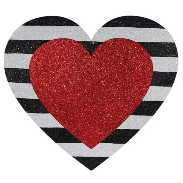 Signs^Craig Bachman Striped Glitter Heart