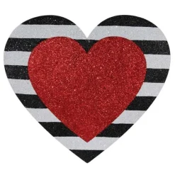 Table Decor^Craig Bachman Striped Glitter Heart